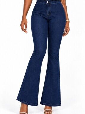 Blue High Waist Bell Jeans